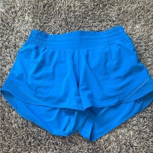 Blue Lululemon hotty hot shorts size 6